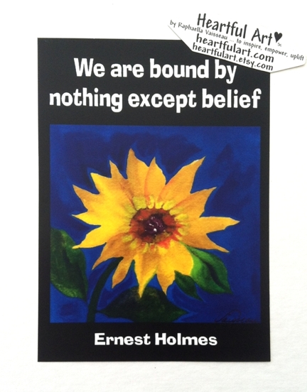 We are bound by nothing Ernest Holmes poster (5x7) - Heartful Art by Raphaella Vaisseau